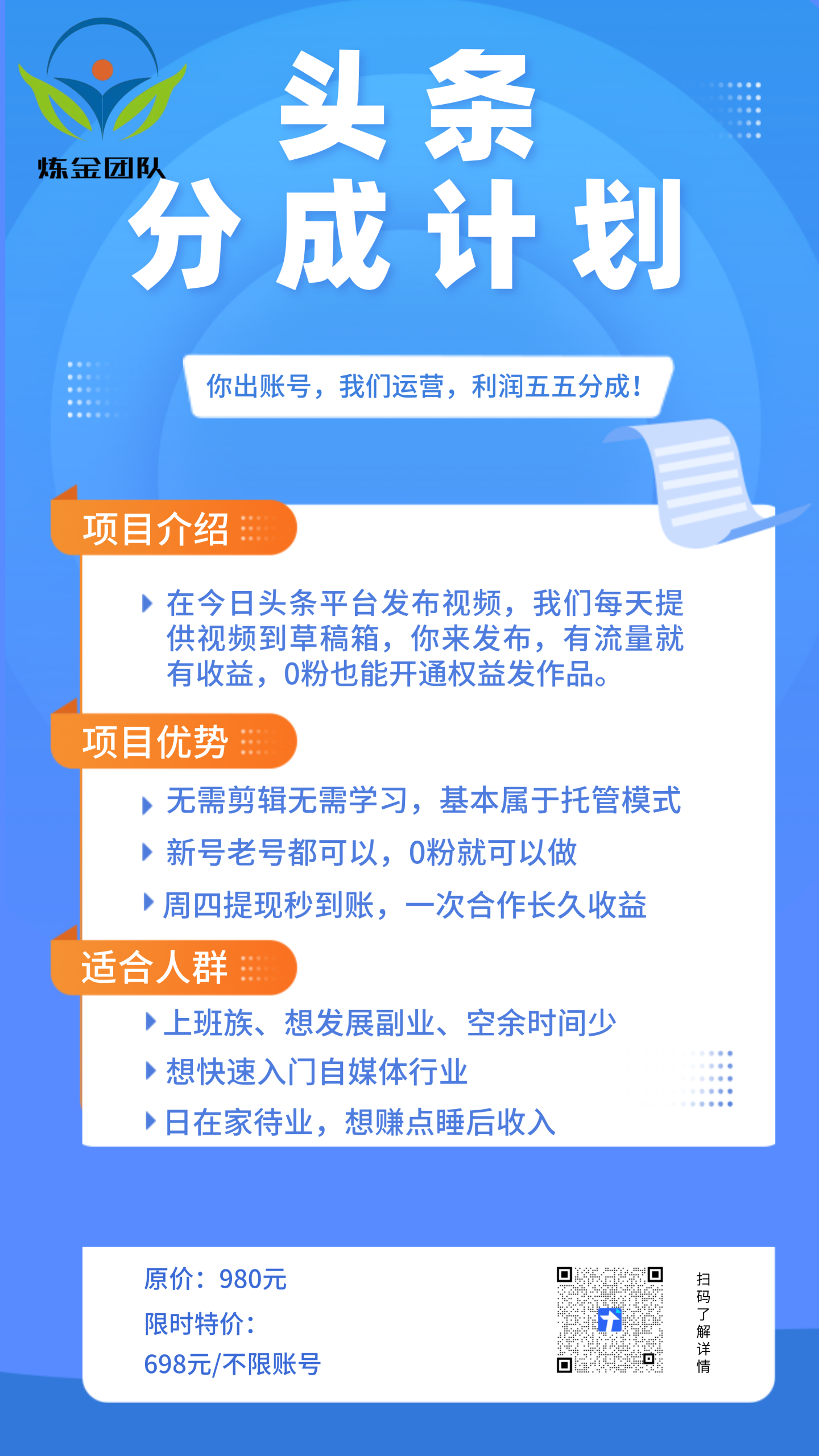 今日头条代运营海报图-炼金团队